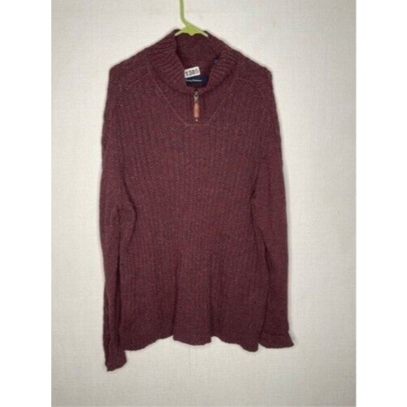 Tommy Bahama Mens Wool/Silk Blend 1/4 Zip Mockneck Preppy Sweater Size XXL - Picture 1 of 13